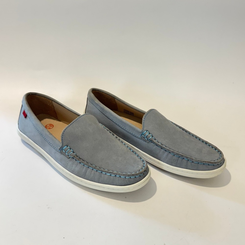 Marc‎ Joseph New York Womens Light Blue Leather Slip On Comfort Shoes Brazil